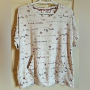 La Vie En Rose Women's Pajama T-Shirt Top with front Pocket